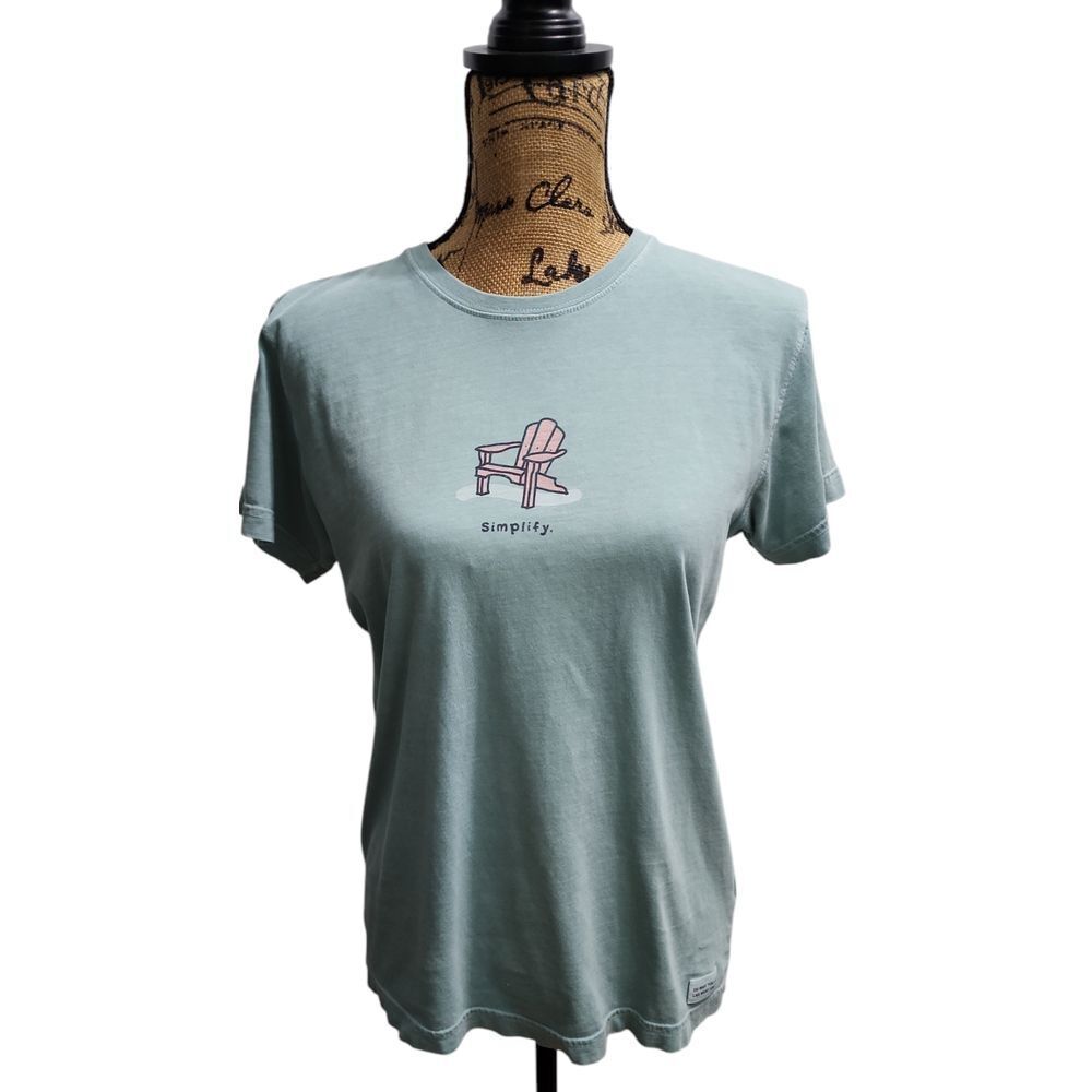 Life is Good Women's Simplify Adirondack Chair Graphic T-Shirt Mint Green